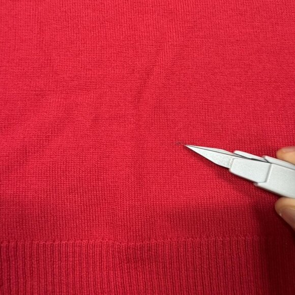 Ellen Tracy Sweater Womens 1X Red Merino Wool Crewneck Long Sleeve Pullover - Picture 9 of 9